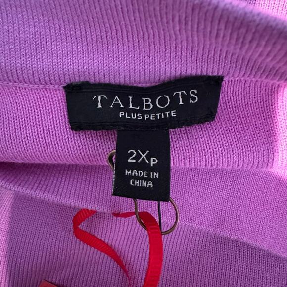 Talbots Classics Bateau Neck Sweater Pullover Top 2X Petite Lavender Pink Lilac - Picture 3 of 8
